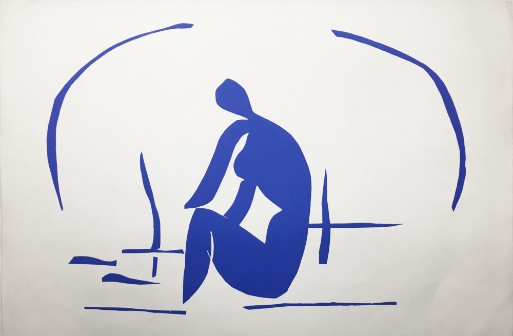 リトグラフ Matisse - BAIGNEUSE DANS LES ROSEAUX. Lithographie pour VERVE. Non pliée (1952/1958)