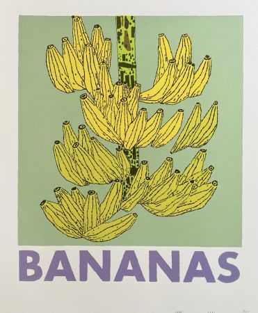 シルクスクリーン Wood - Bananas