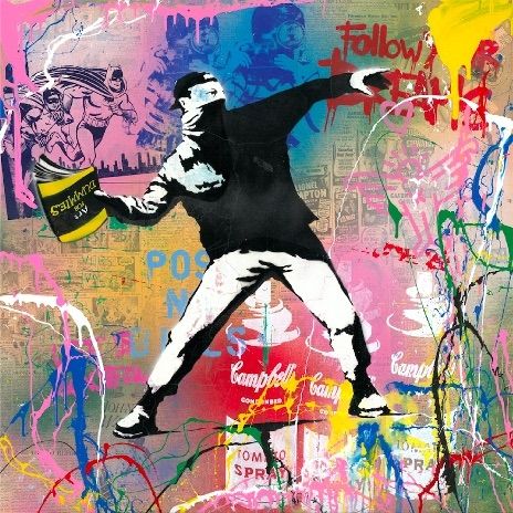 シルクスクリーン Mr Brainwash - Banksy Thrower, 2015