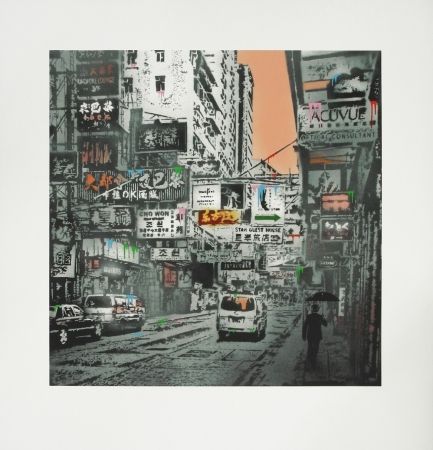 シルクスクリーン Walker - Basking in the glory - Hong Kong Street Scene #1