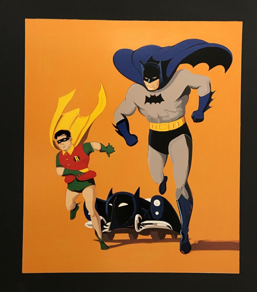 シルクスクリーン Ramos - Batman, Robin and Batmobile