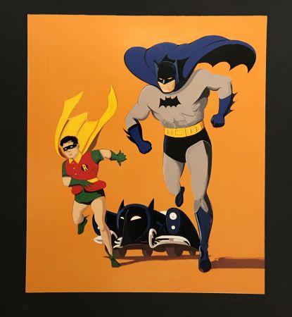 シルクスクリーン Ramos - Batman, Robin and Batmobile (Deluxe Edition)
