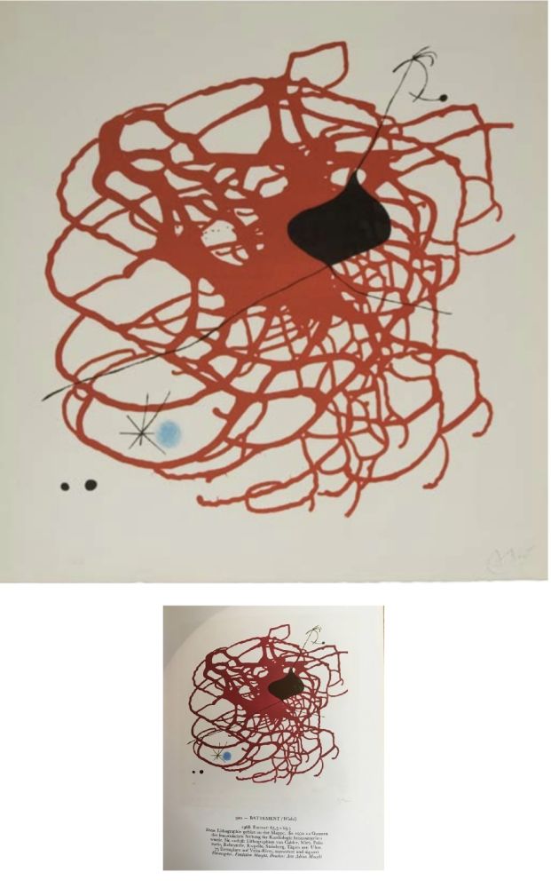 リトグラフ Miró - Battement