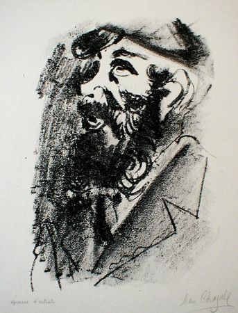 リトグラフ Chagall - Bearded Man with Cap