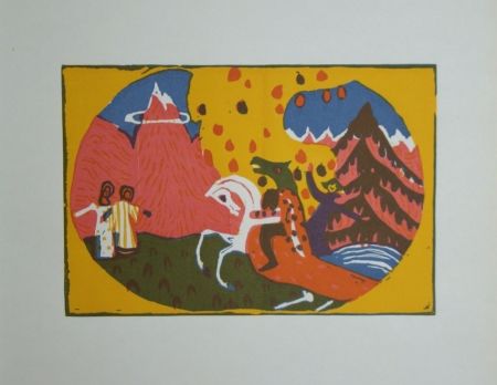 木版 Kandinsky - Berge - Klänge, edition Pieper, 1913