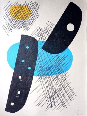 リトグラフ Lardera - Berto LARDERA, Abstract Geometric Composition, Original lithograph, 1970, Hand signed in pencil