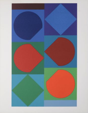 リトグラフ Vasarely - Beryll, 1972