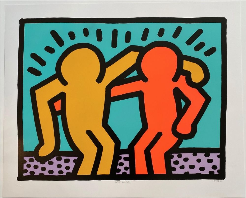 シルクスクリーン Haring - Best Buddies