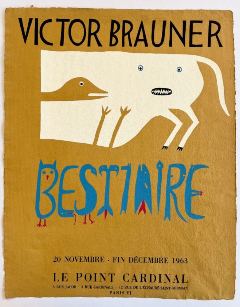 ステンシル Brauner - BESTIAIRE. Affiche.