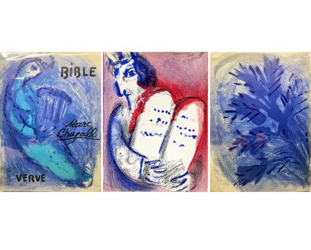 挿絵入り本 Chagall - BIBLE. Verve vol. VIII. n°33 et 34. 28 LITHOGRAPHIES ORIGINALES (1956).