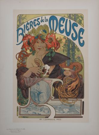 リトグラフ Mucha - Bières de la Meuse, Les Maîtres de l'Affiche, 1899