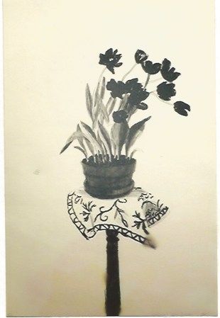 リトグラフ Hockney - Black Tulips