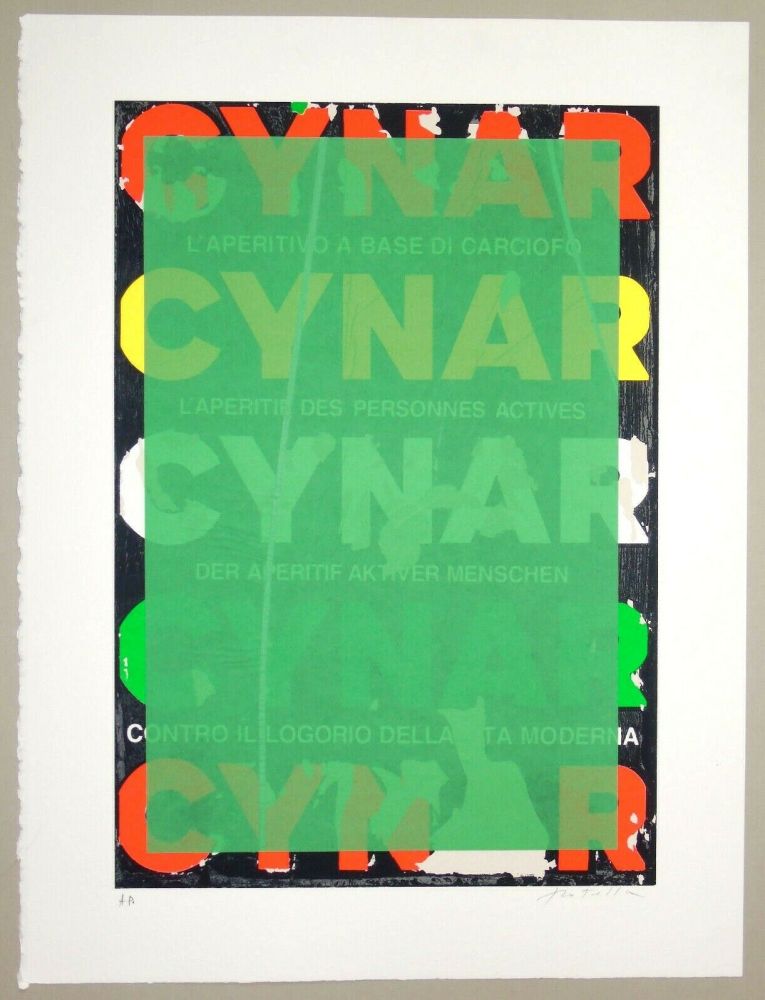 シルクスクリーン Rotella - Blank Cynar (verde)