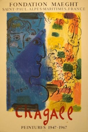 リトグラフ Chagall - (Blaues Profil). Peintures 1947-1967
