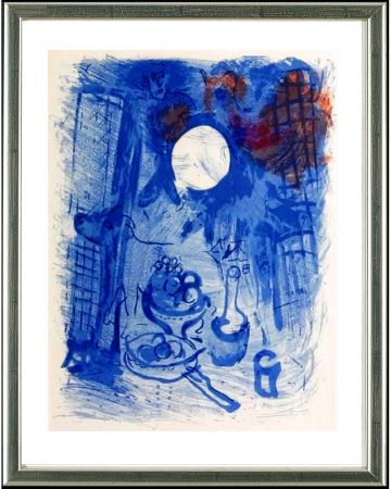 リトグラフ Chagall - Blaues Stilleben (Nature morte bleue), Paris 1957