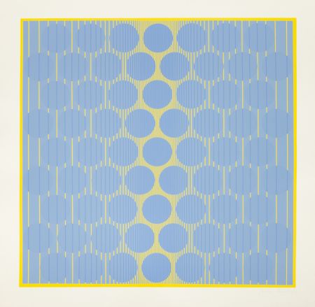 シルクスクリーン Stanczak - Blue Circles, from Eight Variants