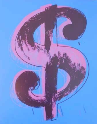 シルクスクリーン Warhol - Blue Dollar