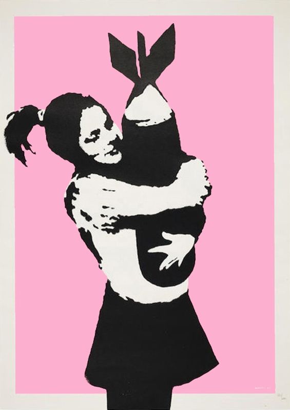 シルクスクリーン Banksy - BOMB LOVE (BOMB HUGGER)