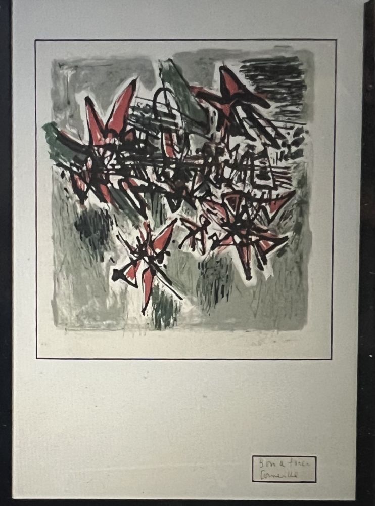 リトグラフ Corneille - BON A TIRER - Encadré - Lithographie Vol d'oiseaux 1960