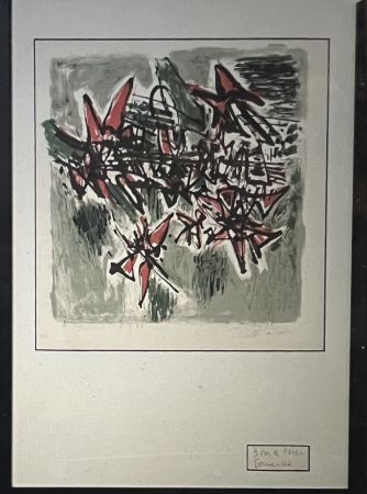 リトグラフ Corneille - BON A TIRER - Encadré - Lithographie Vol d'oiseaux 1960