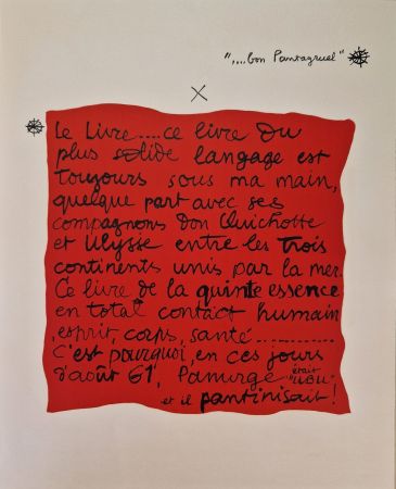 リトグラフ Le Corbusier - Bon Pantagruel