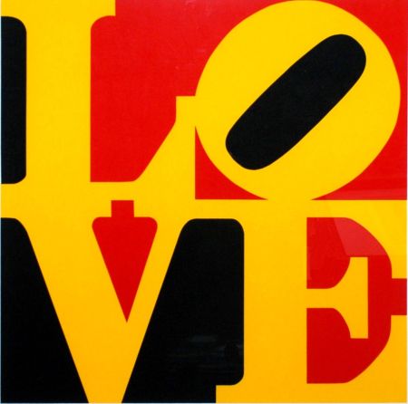シルクスクリーン Indiana - Book of Love #9 (Black, Yellow, and Red - German Love)