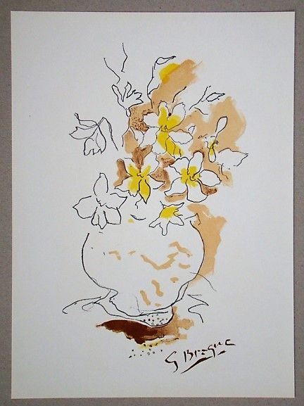 リトグラフ Braque (After) - Bouquet