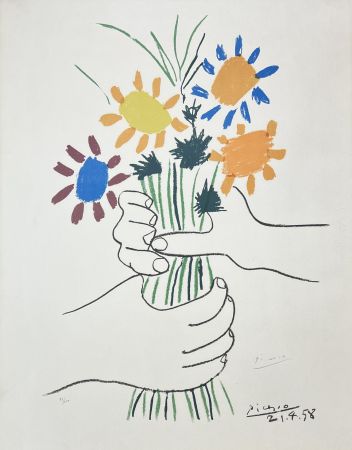リトグラフ Picasso - Bouquet de Fleurs