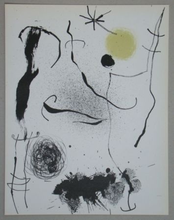 リトグラフ Miró - Bouquet de rêves pour Leila