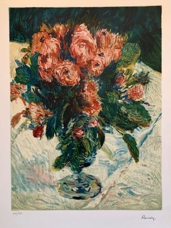 リトグラフ Renoir - Bouquet of roses