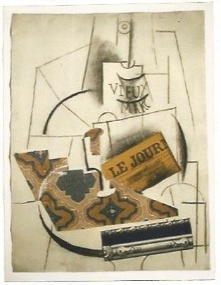 リトグラフ Picasso - Bouteille de Vieux Marc