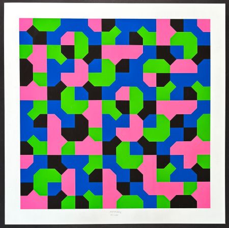 シルクスクリーン Munari - Bruno Munari (1907–1998) – Peano Curves – Screen print on Fabriano paper – 1991