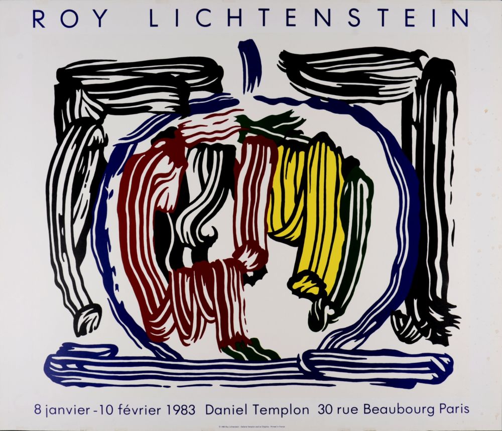 リトグラフ Lichtenstein - Brushstroke Still Life With Apple, 1983