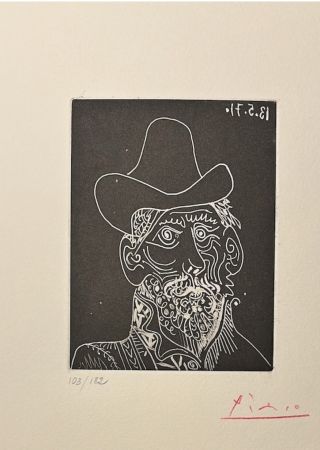 アクチアント Picasso - Buste d' buste Barbu au chapeau 