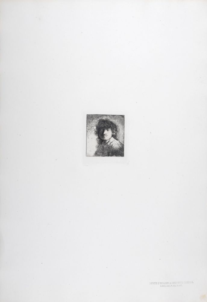 輪転グラビア印刷 Rembrandt - Buste d'homme a cheveux crépus