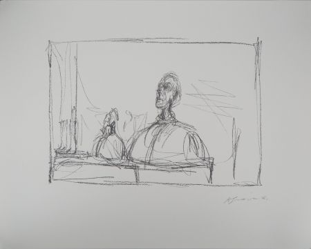 リトグラフ Giacometti - Buste à l'atelier