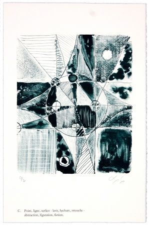 リトグラフ Nørgaard - C. Point, ligne, surface - lavis, hachure, retouche - abstraction, figuration, fiction/