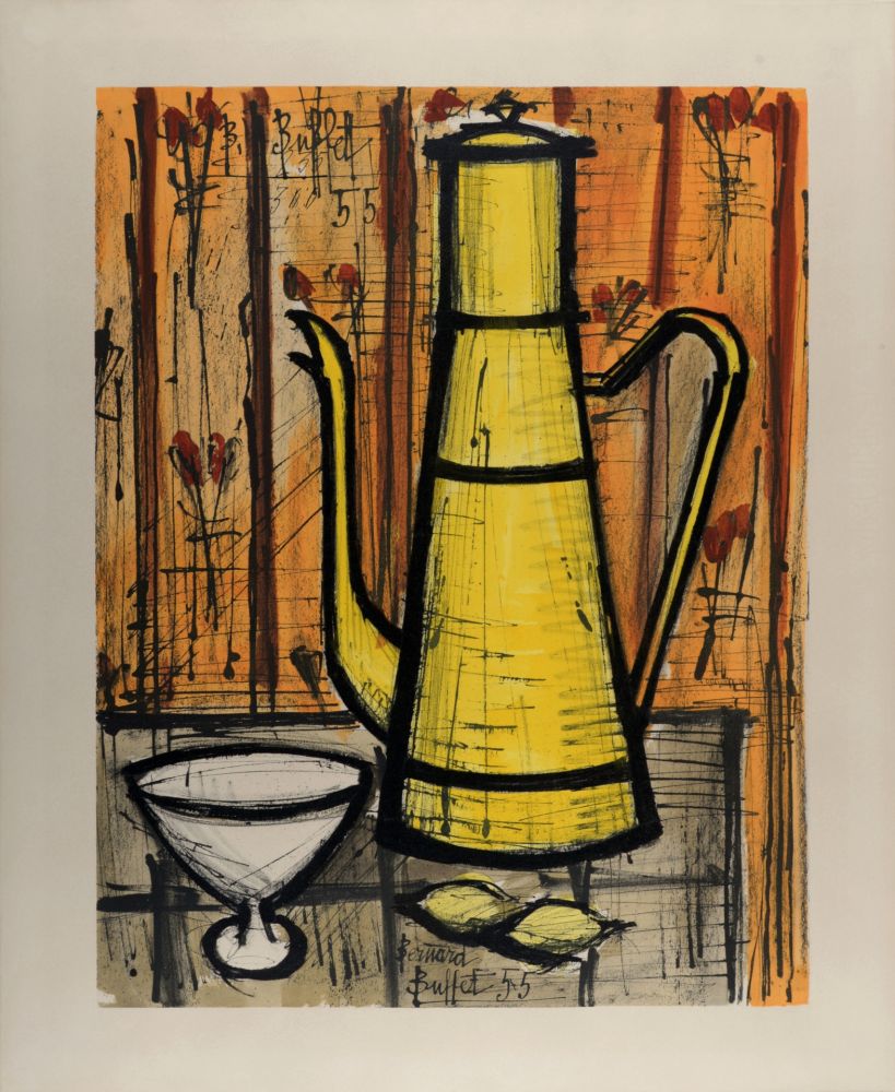 リトグラフ Buffet - Cafetière jaune, 1960