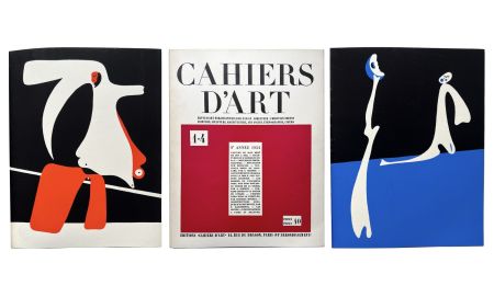 ステンシル Miró - CAHIERS D'ART 1-4 (1934). 2 POCHOIRS EN COULEURS