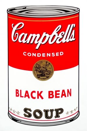シルクスクリーン Warhol (After) - Campbell's Soup - Black Bean