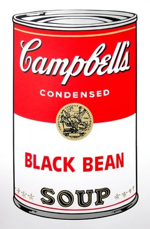 シルクスクリーン Warhol (After) - Campbell's Soup - Black Bean