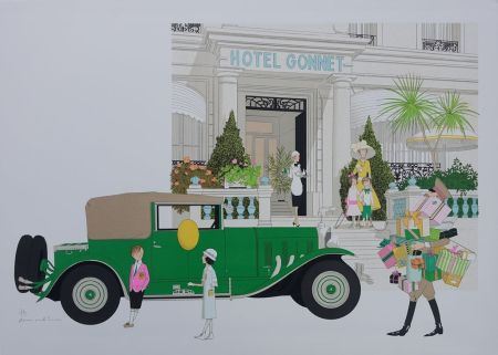 リトグラフ Noyer - Cannes - Hôtel Gonnet