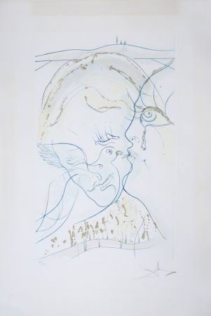 彫版 Dali - Cantique des Cantiques : Les Yeux de colombe de la Mariée, 1971 - Hand-signed