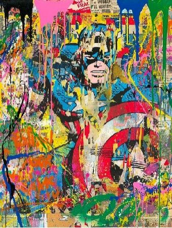 シルクスクリーン Mr Brainwash - Captain America, 2020