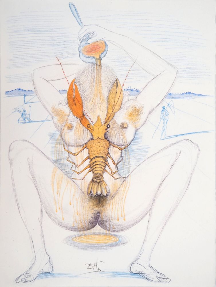 彫版 Dali - Casanova : Femme surréaliste et homard