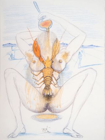 彫版 Dali - Casanova : Femme surréaliste et homard