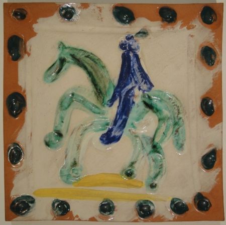 セラミック Picasso - Cavalier and horse / Cavalier et cheval