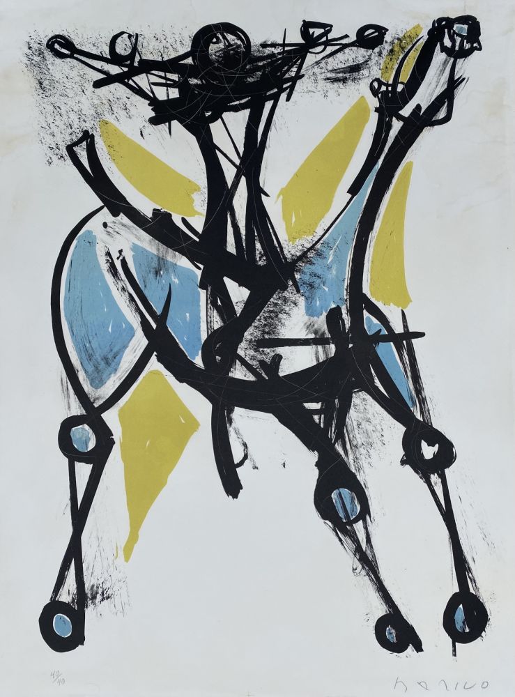 リトグラフ Marini - Cavalier et Cheval, Jeune et Blue, 1952