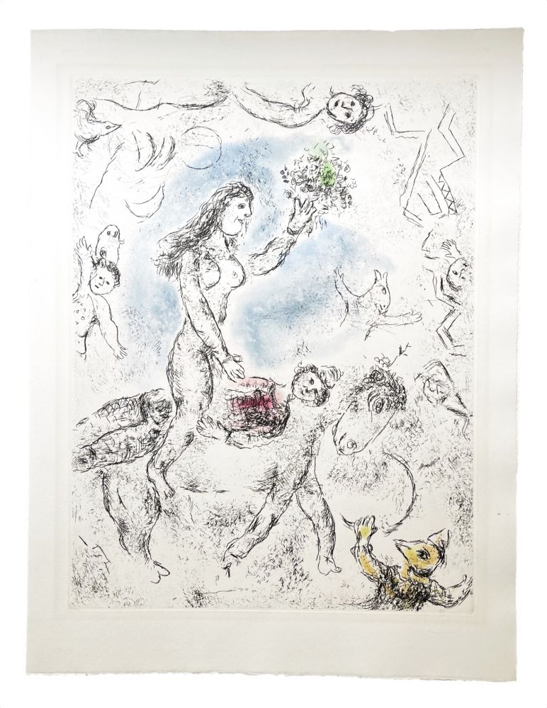 エッチングと　アクチアント Chagall - Ce lui qui dit les choses sans rien dire (Plate 22)