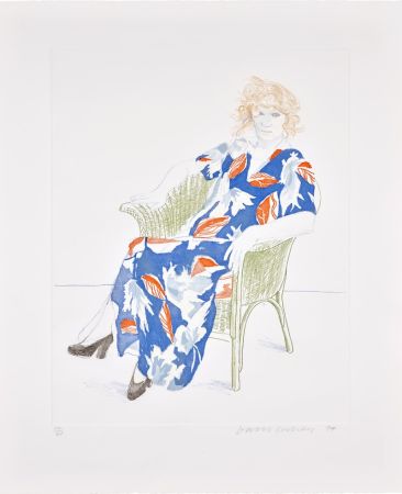 彫版 Hockney - Celia in a Wicker Chair